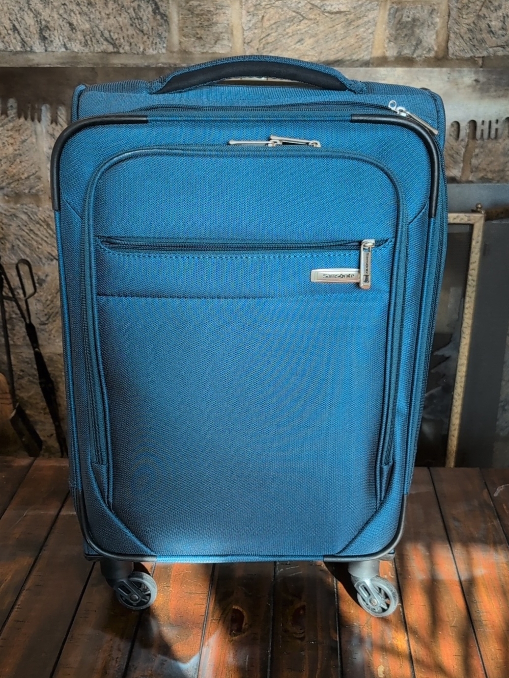 Samsonite Advena Expandable Spinner Carry On Suitcase Teal Blue - Picture 2 of 16